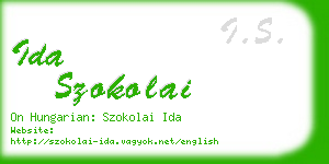 ida szokolai business card